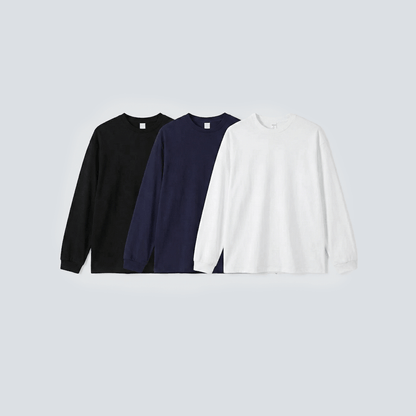 Pack de 3 x Takayama - T-shirt oversize à manches longues (280GSM)