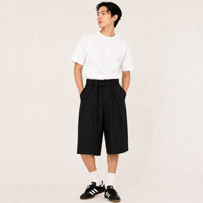 Kaze - Pantalon court plissé japonais
